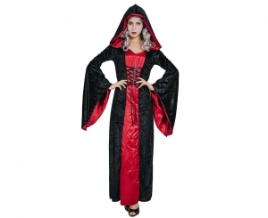 Strój dla dorosłych Rubinowa Wampirzyca (sukienka z kapturem) rozm. S