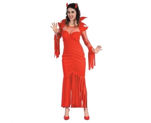 Strój dla dorosłych Czerwona Diablica (sukienka opaska) rozm. M