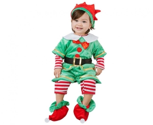 Strój dla dzieci Mały Elf (kombinezon czapka pasek buciki) rozm. 92/104 cm