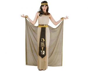 Strój dla dorosłych Egipcjanka (opaska kołnierz sukienka peleryna z nakładkami na nadgarstki pasek ) rozm. S