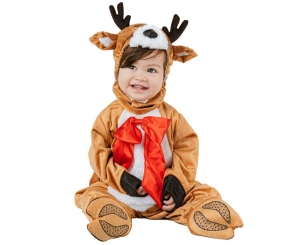 Strój dla dzieci Mały Jelonek (kombinezon kaptur buciki) rozm. 92/104 cm