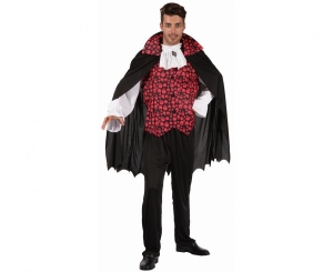 Strój dla dorosłych Wampir (peleryna bluzka z żabotem) rozm. 52