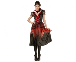 Strój dla dorosłych Gotycka Wampirzyca (sukienka kołnierzyk ) rozm. S