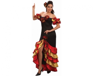 Strój dla dorosłych Hiszpańska Piękność (sukienka opaska) rozm. S