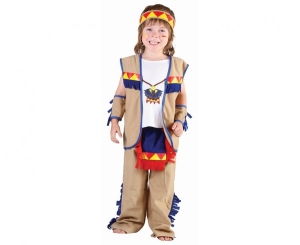 Strój dla dzieci Idianin (bluzka z kamizelką spodnie opaska naramienniki) rozm. 92/104 cm