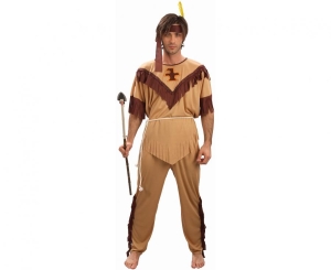 Strój dla dorosłych Skromny Indianin (opaska bluzka spodnie pasek) rozm.uniw.