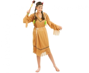 Strój dla dorosłych Skromna Indianka (sukienka pasek opaska) rozm. S