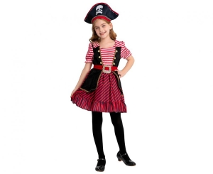Strój dla dzieci Piratka ( sukienka kapelusz pasek) rozm. 130/140 cm