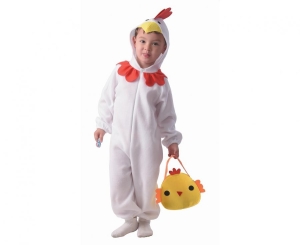 Strój dla dzieci Biała Kurka (kombinezon z kapturem torebka) rozm. 92/104 cm