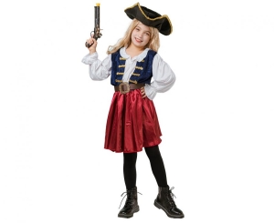 Strój dla dzieci Piratka (kapelusz sukienka pasek) rozm. 120/130 cm