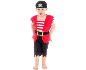 Strój dla dzieci Pirat (spodnie bluzka pasek chustka) rozm. 92/104 cm