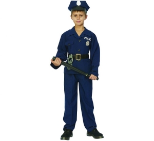 Strój dla dzieci Policjant USA (koszula pasek spodnie czapka) rozm. 130/140 cm