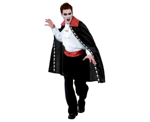 Strój dla dorosłych Peleryna Wampira czarna (peleryna żabot) rozm. uniw.