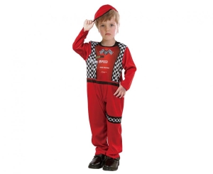 Strój dla dzieci Czerwony Kierowca Rajdowy (kombinezon czapka) rozm. 92/104 cm
