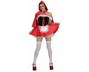 Strój dla dorosłych Czerwony Kapturek (sukienka fartuch peleryna z kapturem) rozm. M