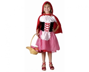 Strój dla dzieci Czerwony Kapturek (bluzka spódnica peleryna z kapturem) rozm.110/120 cm