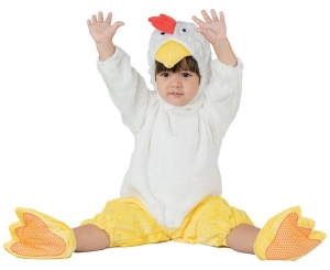 Strój dla dzieci Mała Kurka (kombinezon kaptur buciki) rozm. 92/104cm