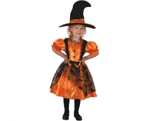 Strój dla dzieci Dyniowa Czarownica (sukienka kapelusz) rozm. 92/104 cm