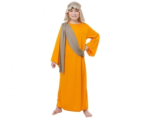 Strój dla dzieci Pomarańczowy Pastuszek (szata z szarfą chustka na głowę ) rozm. 110/120 cm