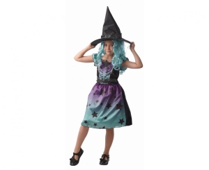 Strój dla dzieci Przyjazna Czarownica (sukienka kapelusz) rozm.120/130 cm