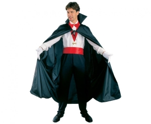 Strój dla dorosłych Gotycki Wampir (peleryna z kołnierzem) rozm. uniw.