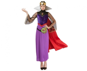 Strój dla dorosłych Zła Królowa (korona sukienka z kołnierzem i peleryna kaptur torebka) rozm. S