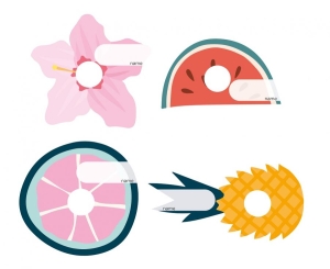 Winietki na kieliszki Summer - Let's party 6 szt