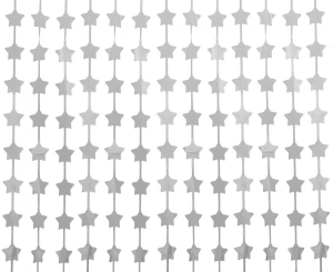 Kurtyna Gwiazdki matowa srebrna 100 cm x 200 cm