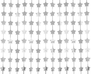 Kurtyna Gwiazdki metaliczna srebrna 100 cm x 200 cm