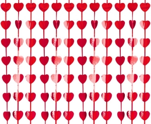 Kurtyna Serca metaliczna czerwona 100 cm x 200 cm