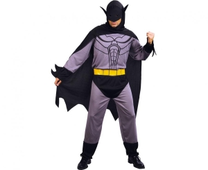 Strój dla dorosłych Człowiek Nietoperz (peleryna z kapturem i maską kombinezon pasek) rozm. 52