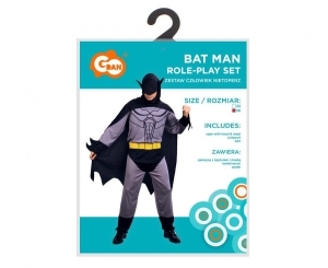 Strój dla dorosłych Człowiek Nietoperz (peleryna z kapturem i maską kombinezon pasek) rozm. 56