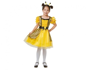 Strój dla dzieci Pszczółka (sukienka opaska pasek) rozm.110/120 cm