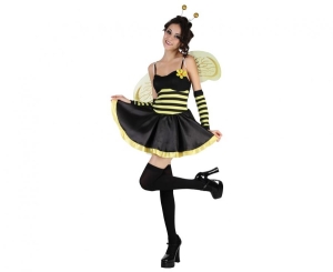 Strój dla dorosłych Pszczółka (sukienka rękawiczki skrzydła opaska) rozm. S