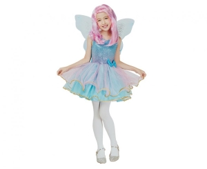 Strój dla dzieci Niebieska Wróżka (sukienka skrzydła) rozm.120/130 cm