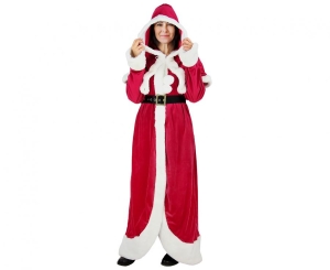 Strój Pani Mikołajowa (płaszcz z kapturem pasek) rozm. un.