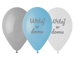 Balony Witaj w domu niebieskie 12 cali 6 szt