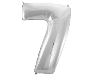 Balon foliowy cyfra 7 srebrna 92 cm