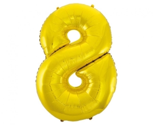 Balon foliowy cyfra 8 złota 92 cm