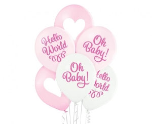 Balony Oh Baby Girl 12 cali 6 szt
