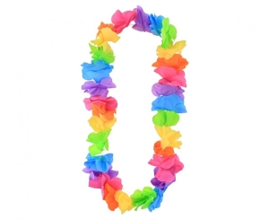 Naszyjnik hawajski satynowy pastelowy wielokolorowy