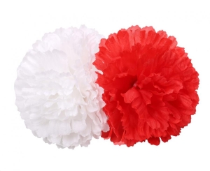 Spinka duża kwiat biały i czerwony