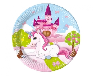 Talerzyki papierowe Unicorn 23cm 8 szt