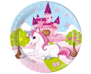 Talerzyki papierowe Unicorn 20cm 8 szt