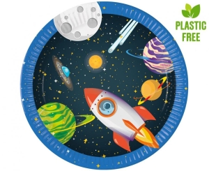 Talerzyki papierowe Rocket Space 23cm 8 szt