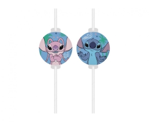 Słomki papierowe z medalionem Stitch & Angel Disney 4 szt