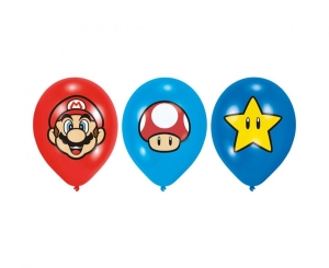 Balony lateksowe Super Mario Bros 27 cm 11 cali 6 szt