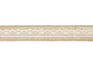 Taśma jutowa z koronką 5 cm x 5 m