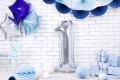 Balon foliowy cyfra 1 srebrny 85cm
