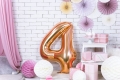 Balon foliowy cyfra 4 złoty róż 85cm